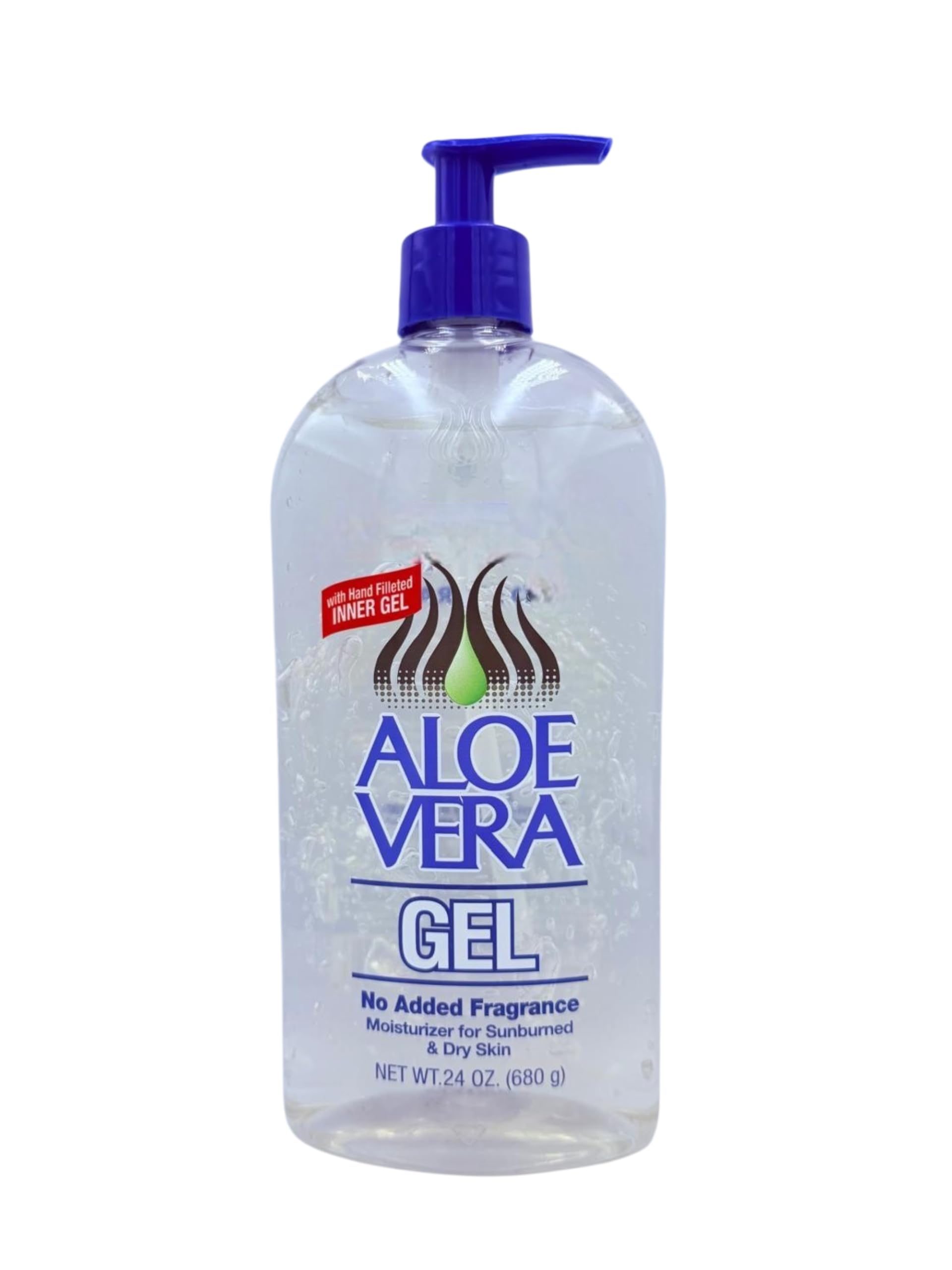Pure stabilized aloe vera gel texture for skin and hair