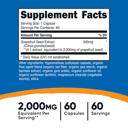 Nutricost Grapefruit Seed Extract supplement facts label