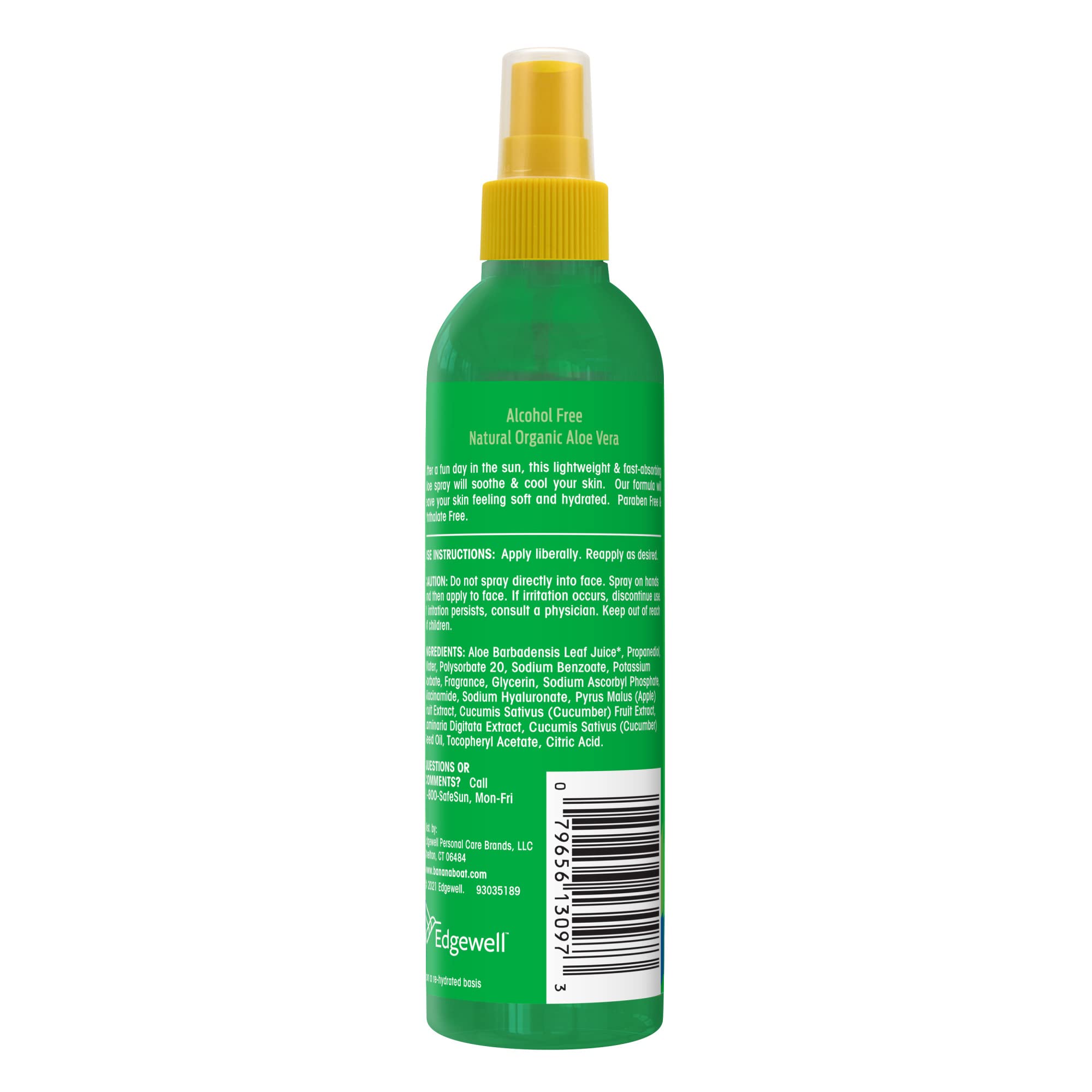 Close up of Banana Boat aloe vera pump spray nozzle