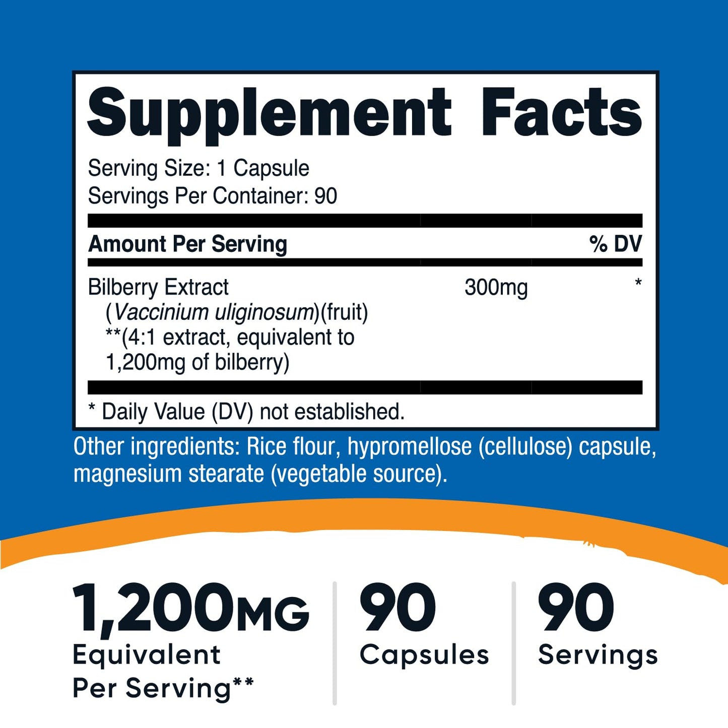 Premium imported USA bilberry capsules supplement for vision support and eye fatigue relief.