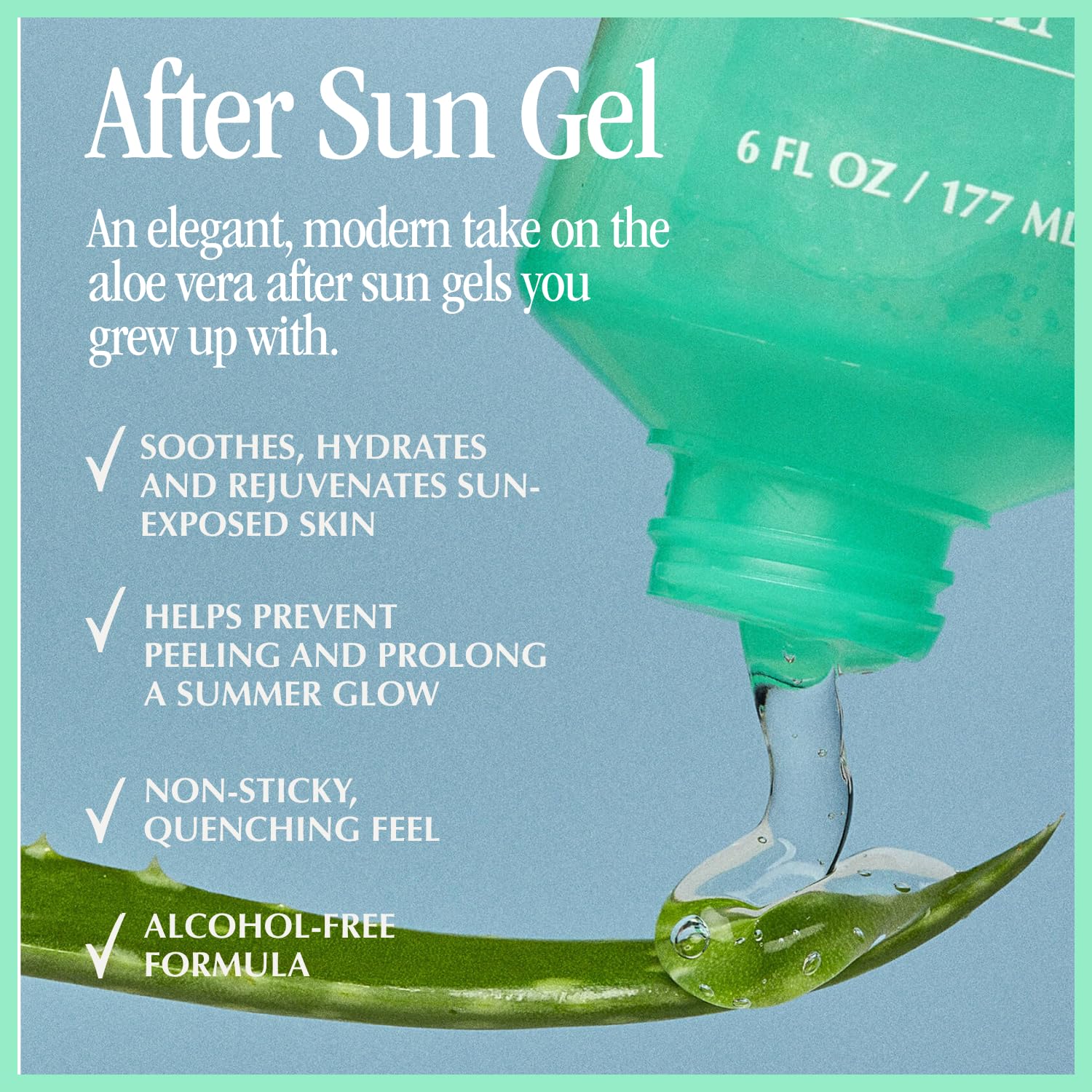 Vacation After Sun Gel tube with aloe vera soothing formula