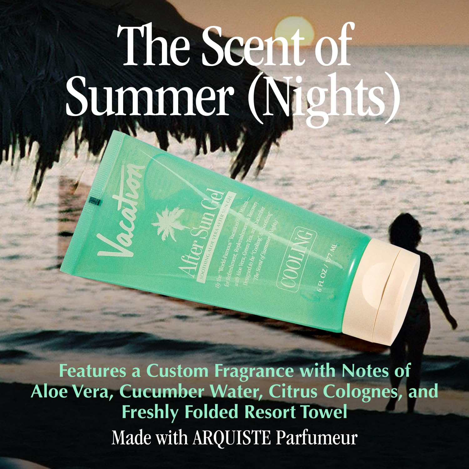 Vacation brand after sun gel hydrating texture closeup