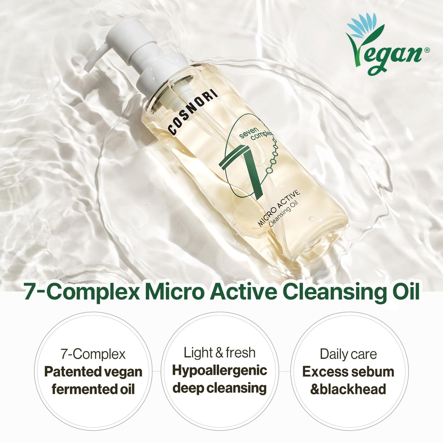 Cosnori vegan facial cleansing oil packaging details