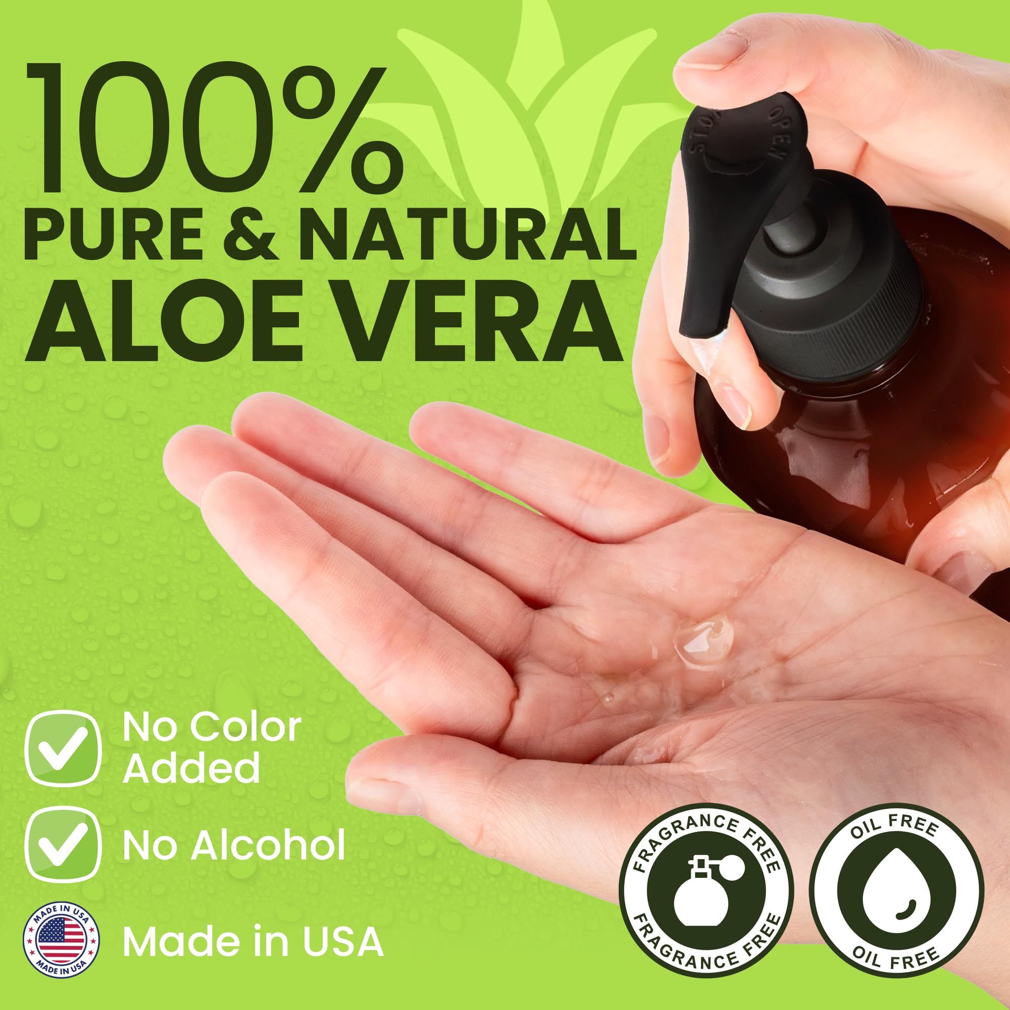 Back label of Honeyskin USA imported organic aloe vera gel