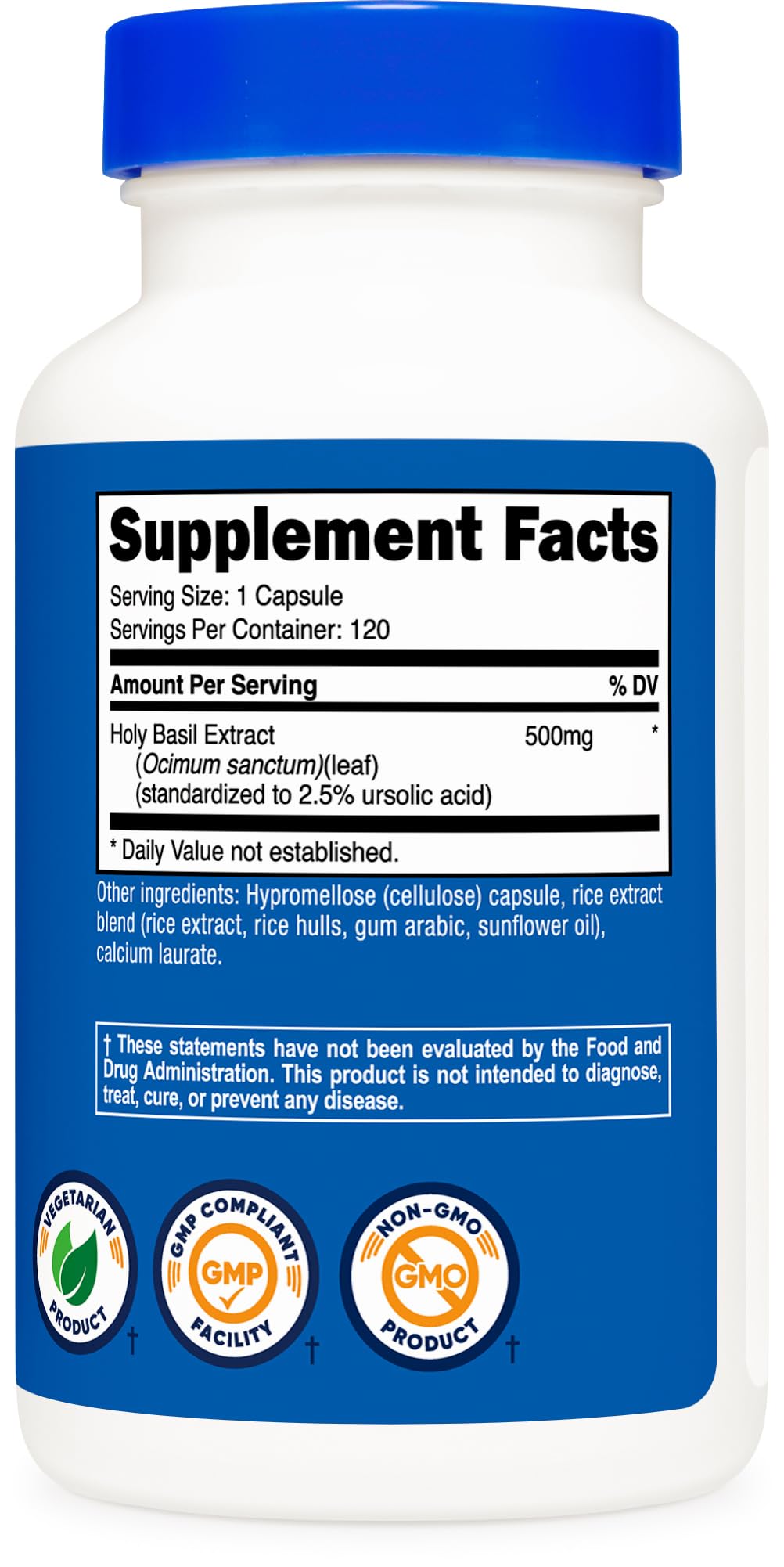 Nutricost vegetarian holy basil supplement bottle