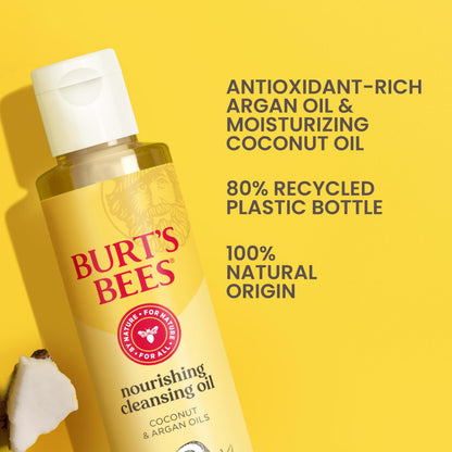 Six fluid ounce container of Burts Bees makeup removing oil for dry skin