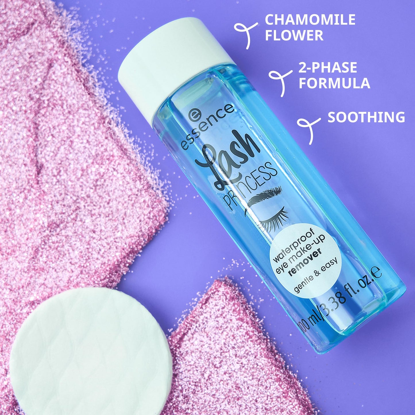 Essence Lash Princess makeup remover texture on cotton pad