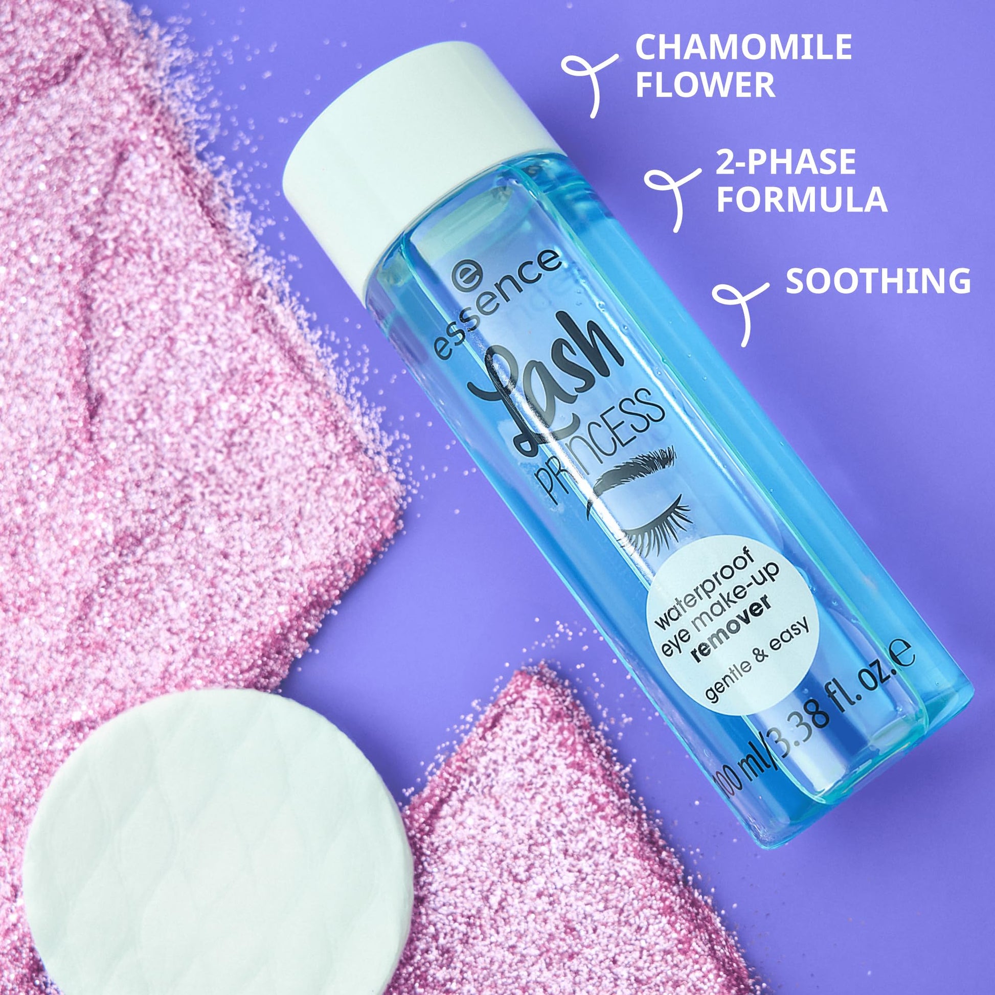 Essence Lash Princess makeup remover texture on cotton pad