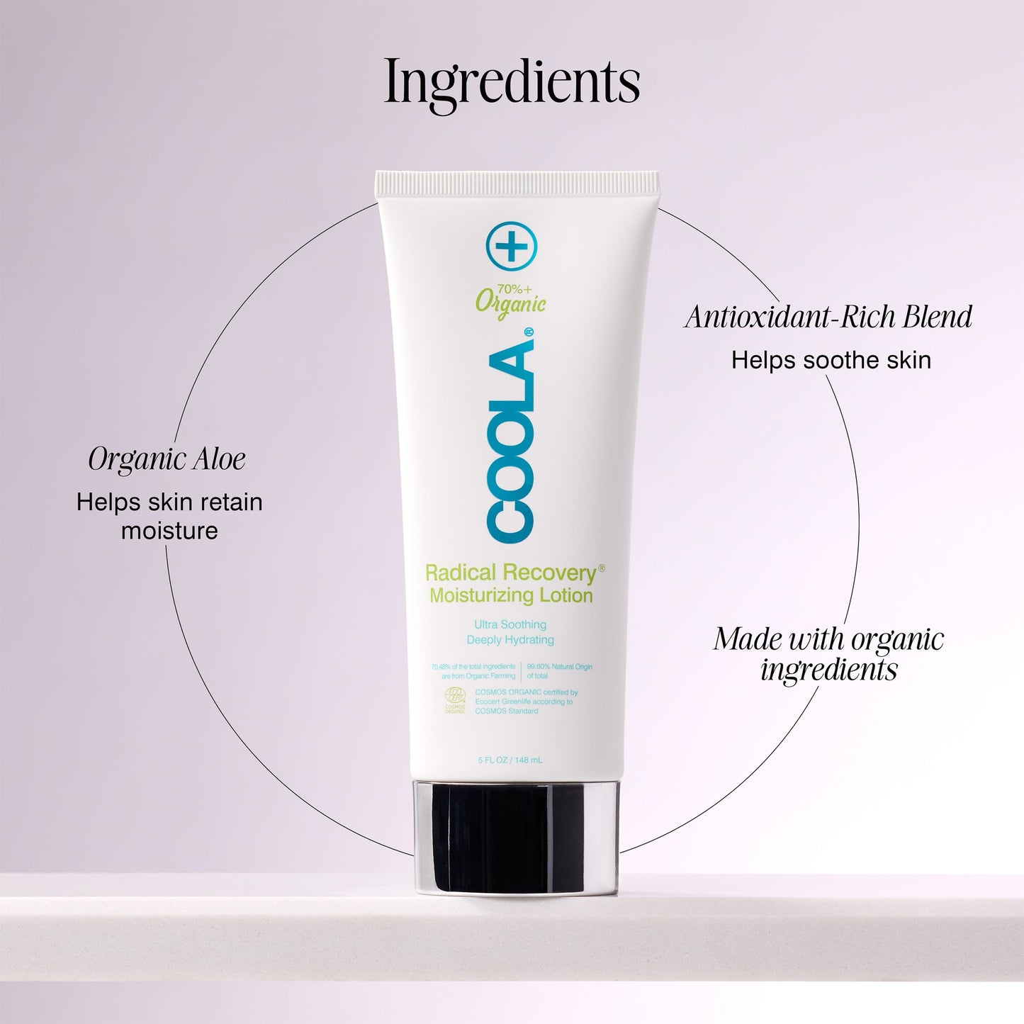 Coola organic after sun moisturizing lotion texture display
