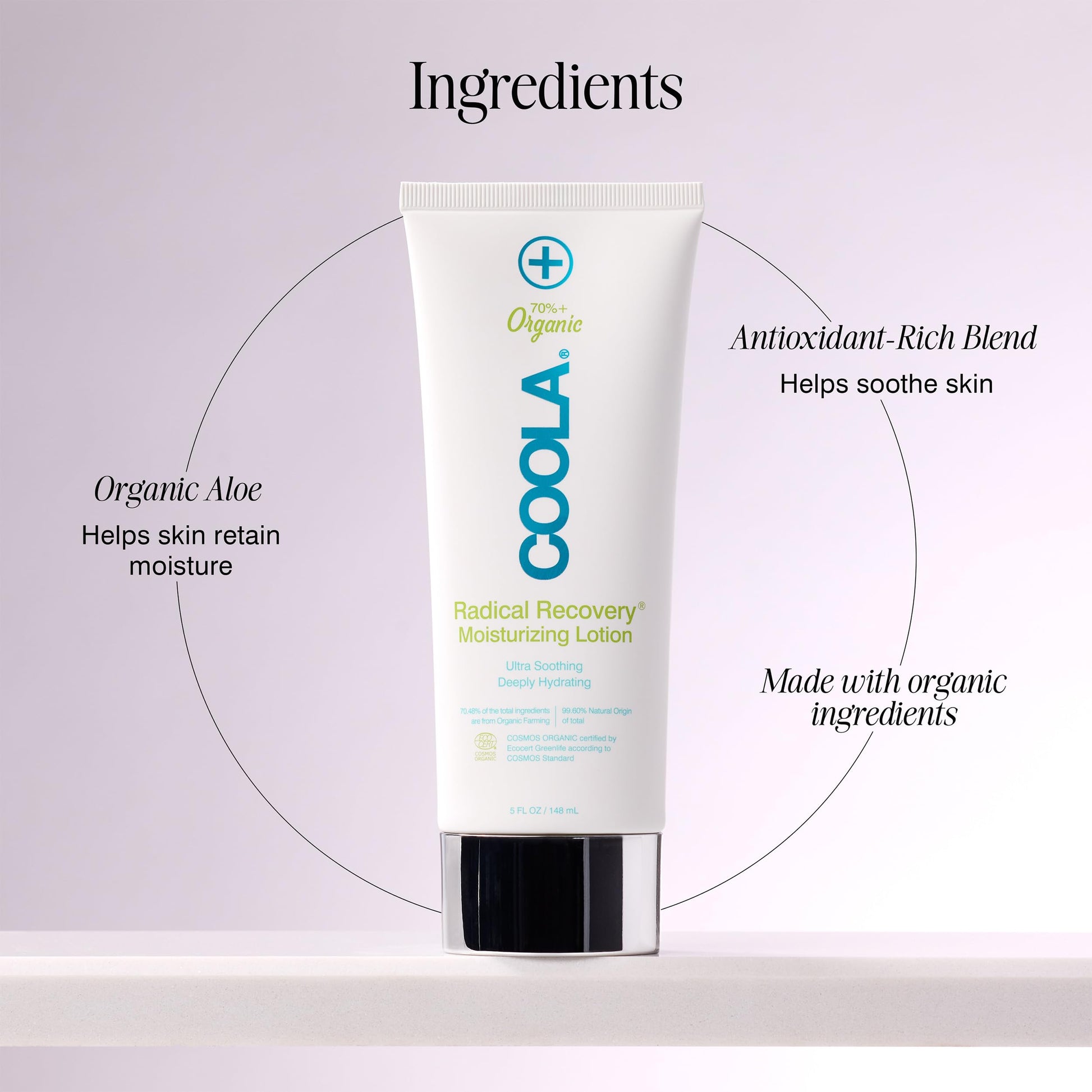 Coola organic after sun moisturizing lotion texture display