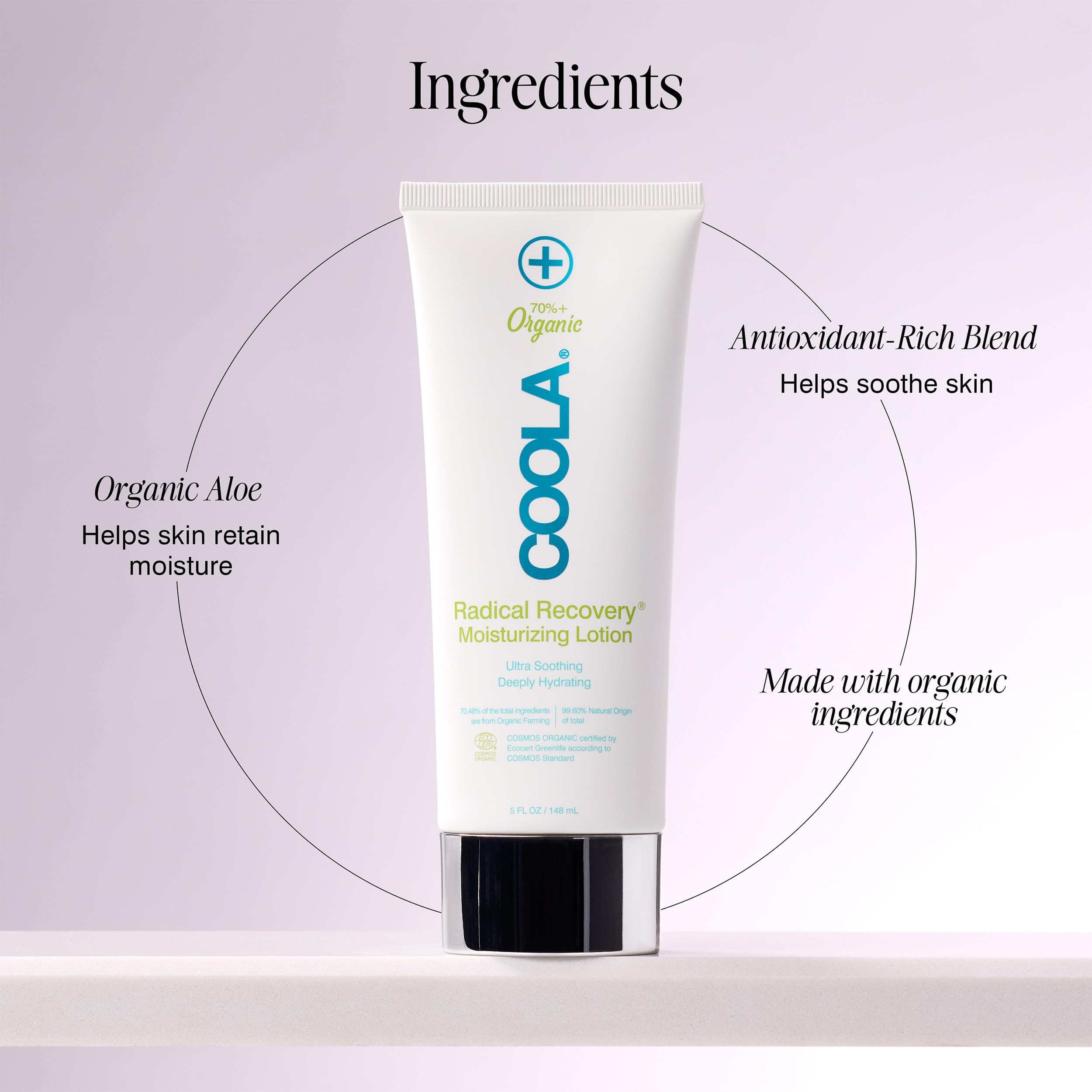 Coola organic after sun moisturizing lotion texture display