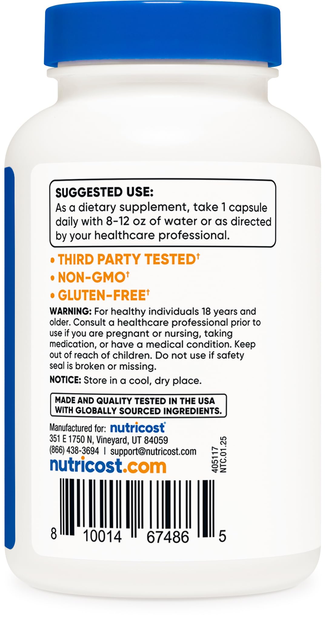 Gluten-free non-gmo daily selenium dietary supplement single capsule view