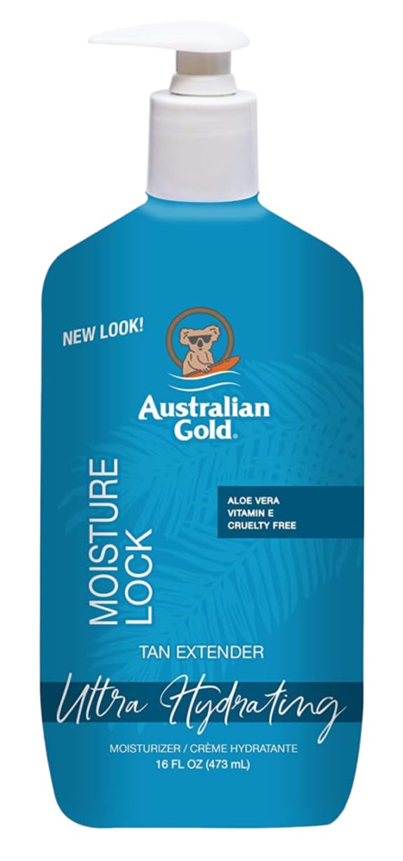 Three pack set of Australian Gold Moist Lock Tan Extender body lotion