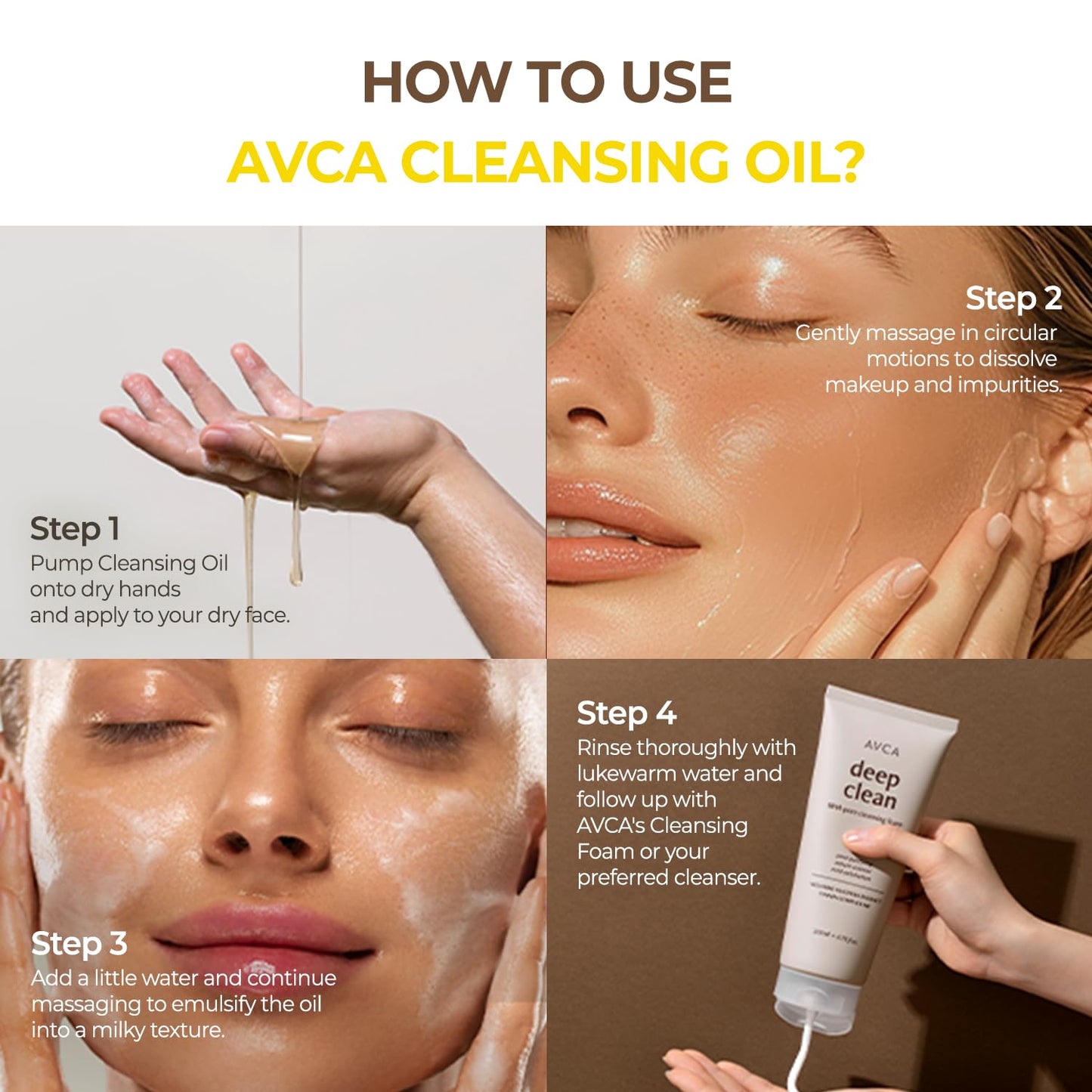 Instructions for using AVCA blackhead remover oil