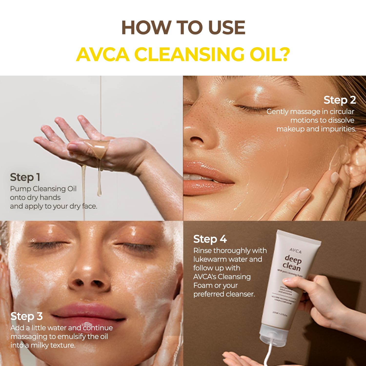 Instructions for using AVCA blackhead remover oil