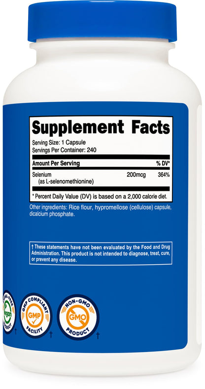 Nutricost Selenium premium imported mineral supplement standing upright on a clean studio background