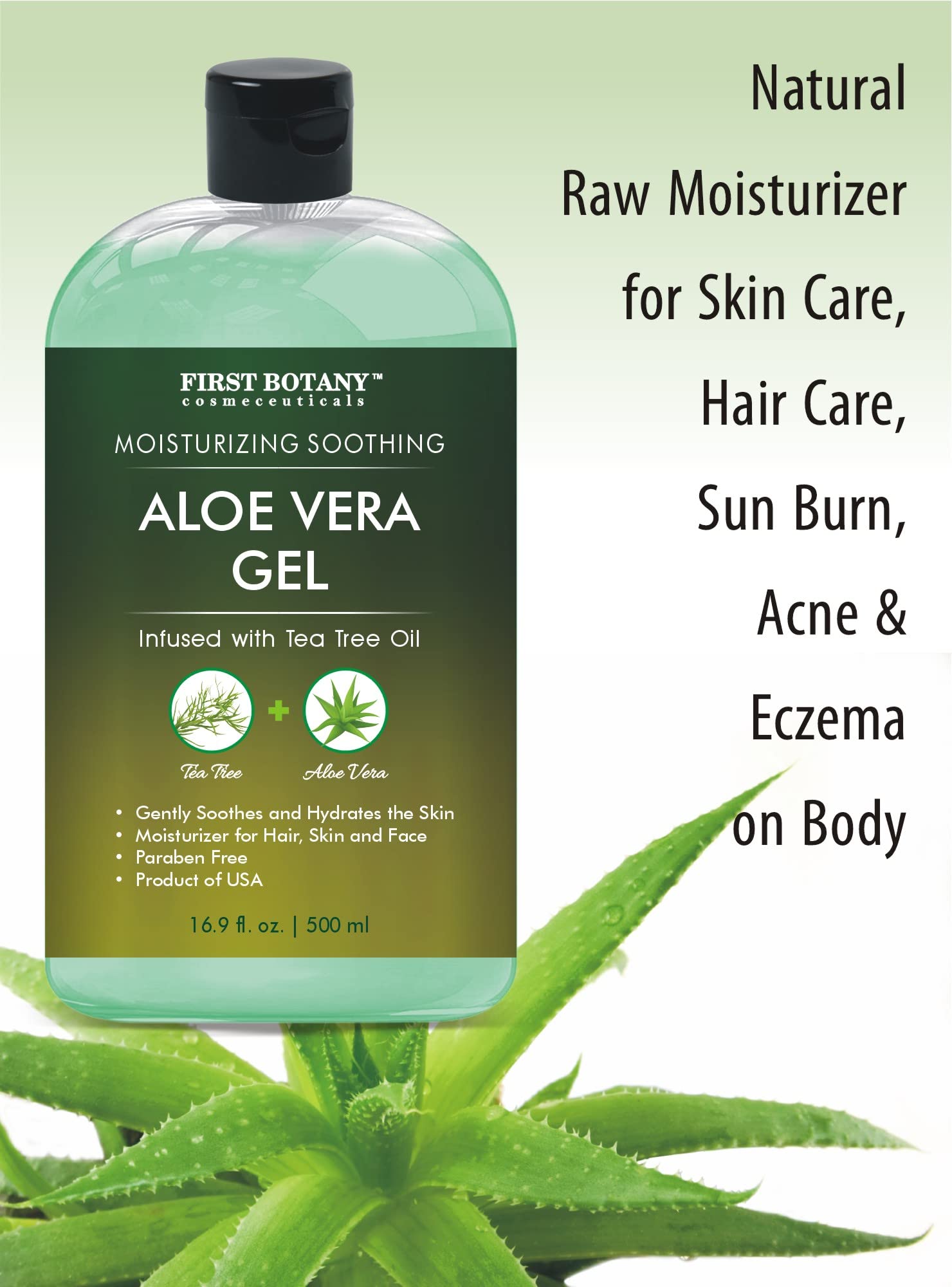 Texture of First Botany aloe vera gel on skin