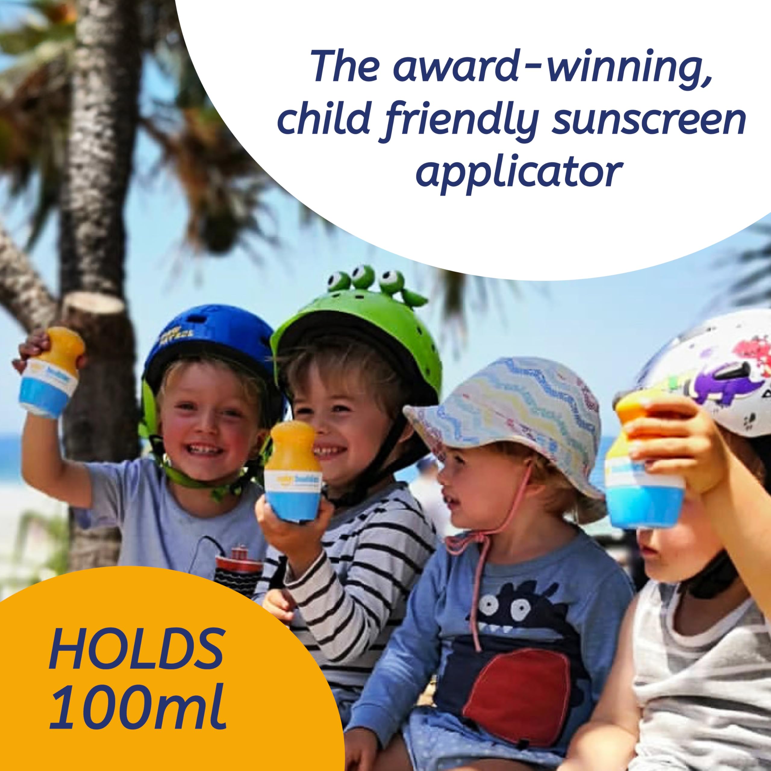 Close up of Solar Buddies roll-on roller ball and sponge applicator head