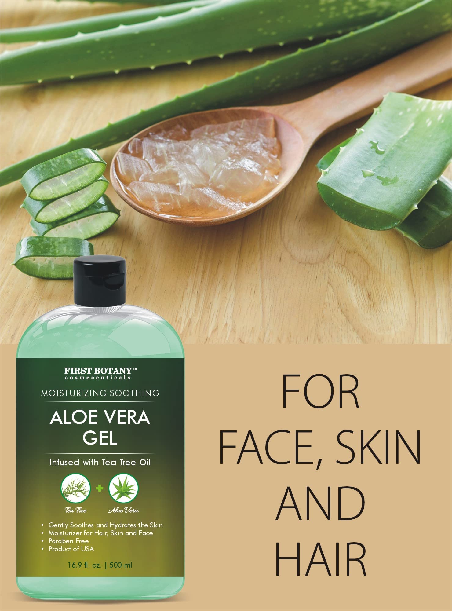 First Botany aloe vera gel for acne treatment and skin soothing