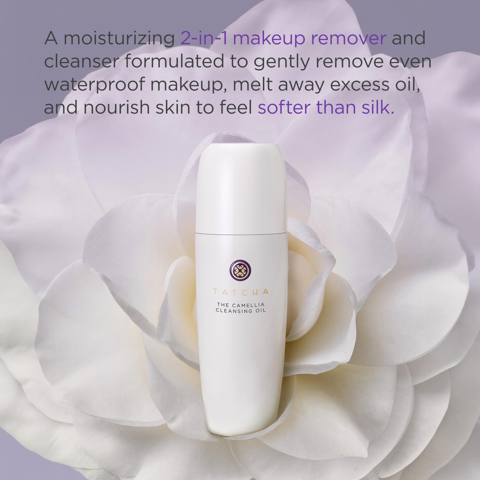 Tatcha face wash 2-in-1 makeup remover pump bottle
