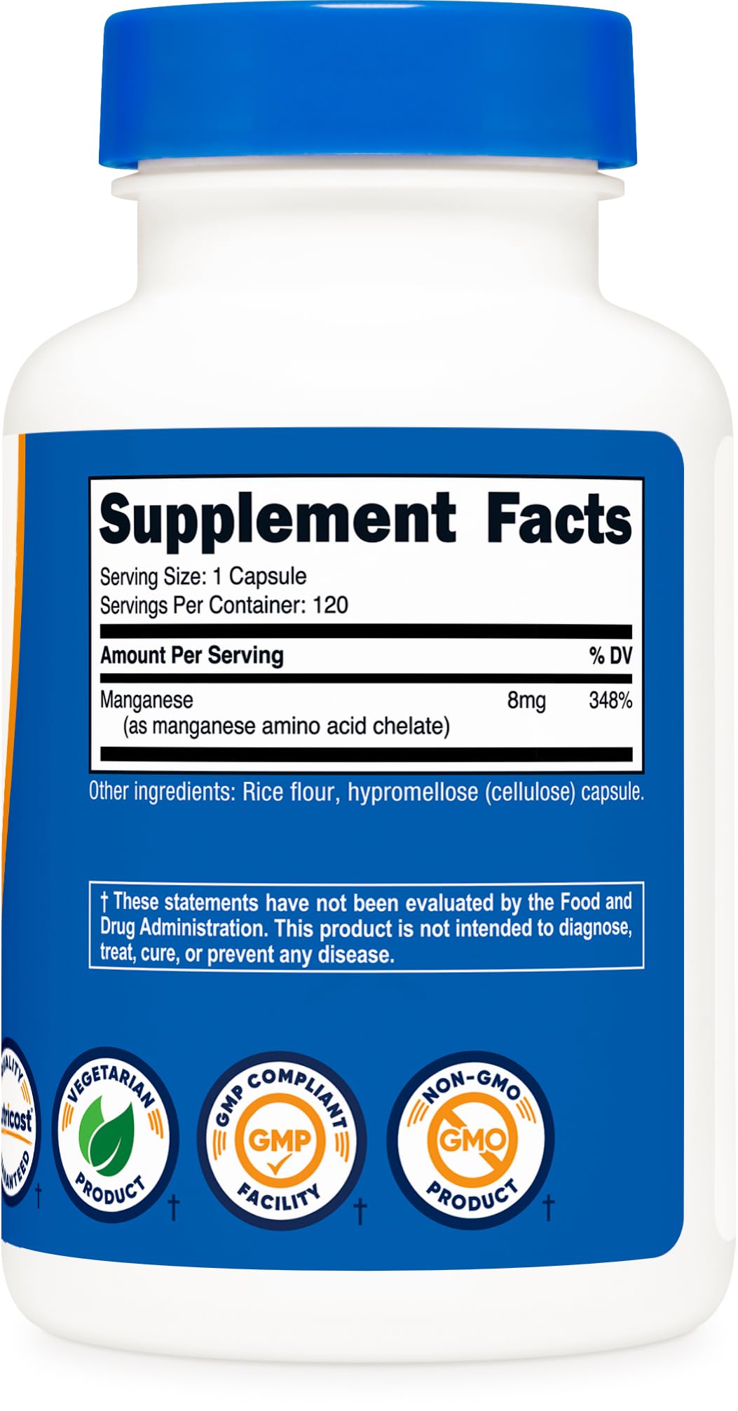 Close up of Nutricost mineral supplement packaging
