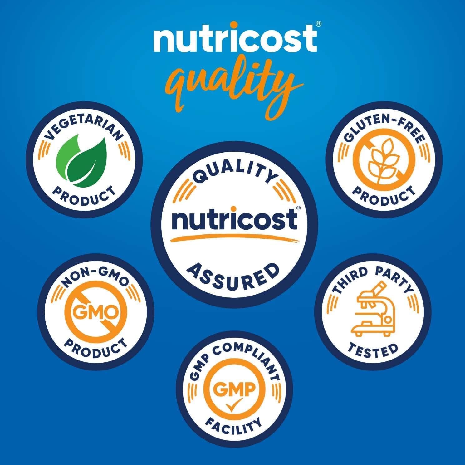 Nutricost Magnesium Plus non-GMO and gluten-free vegetarian capsules displayed beside bottle