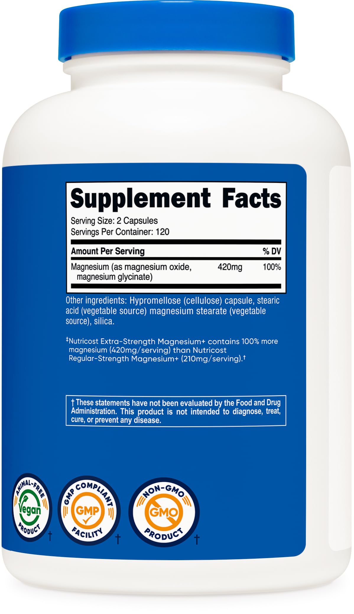 Nutricost Magnesium Plus 240 vegetarian capsules directions and manufacturing safety seals