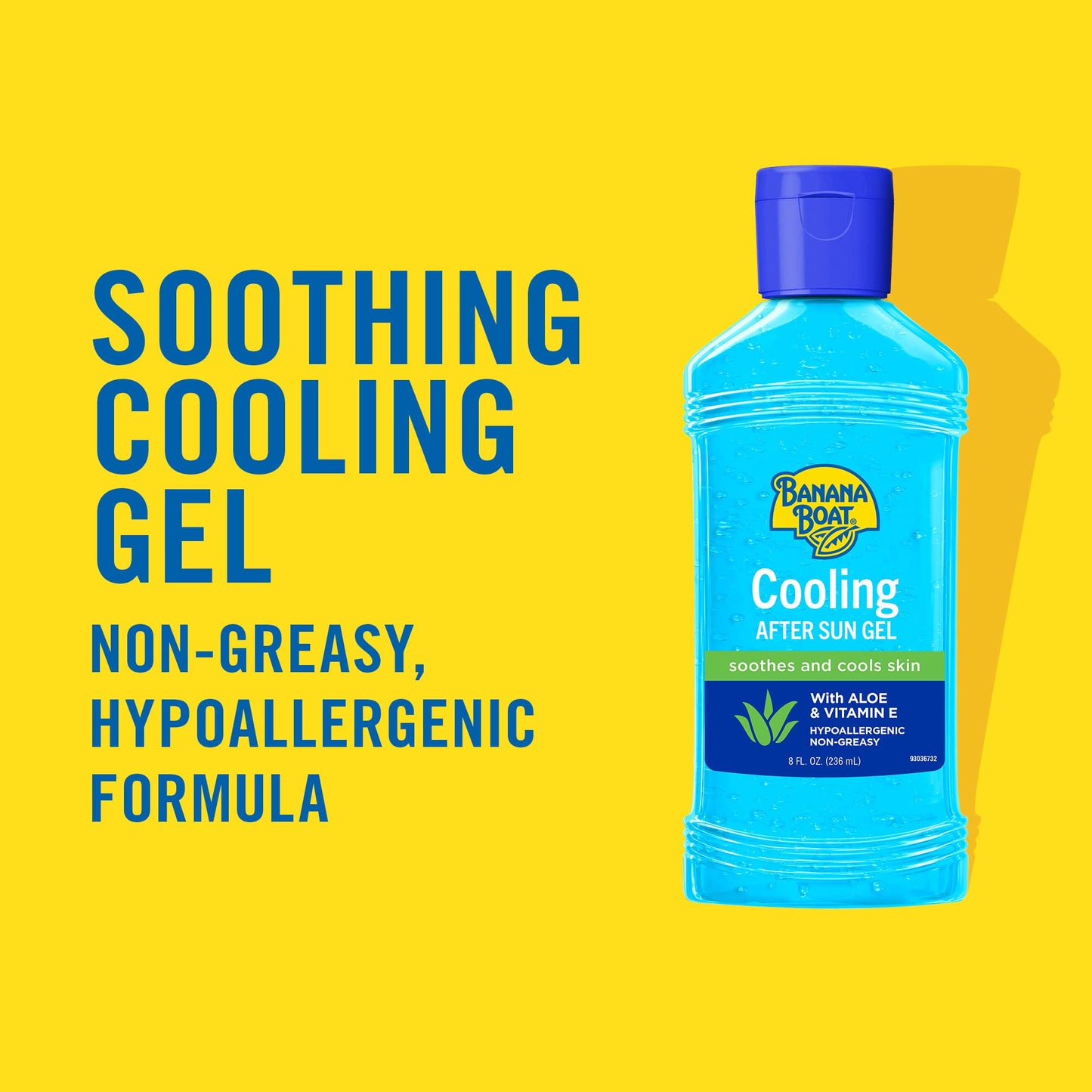 Banana Boat cooling gel with aloe vera and vitamin E ingredients
