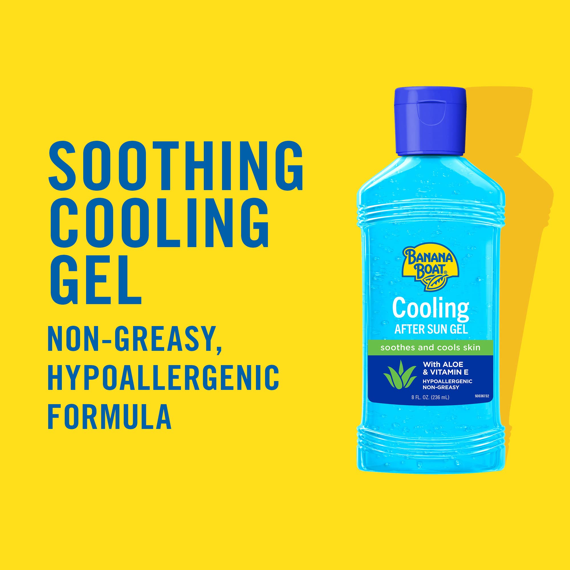 Banana Boat cooling gel with aloe vera and vitamin E ingredients