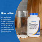 Nutricost Magnesium Glycinate bottle size comparison