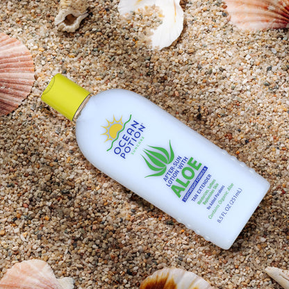 Ocean Potion After Sun Lotion branding and bottle size details