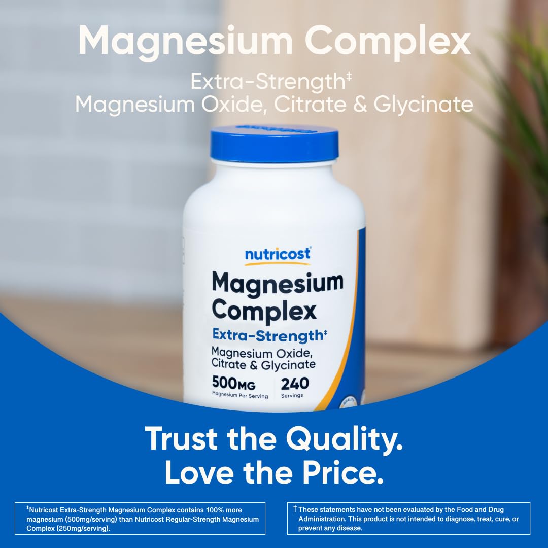 Nutricost Magnesium Complex capsule size and daily serving guidelines