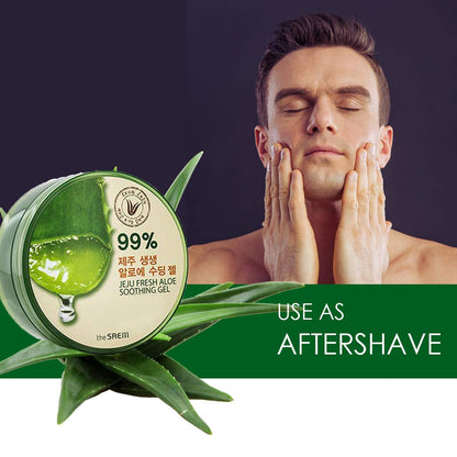 The Saem Jeju Fresh Aloe Soothing Gel 300ml tub back label