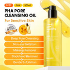 Hanskin PHA Pore Cleansing Oil pump nozzle close up view