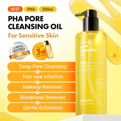 Hanskin skincare deep pore cleanser bottle pump close up