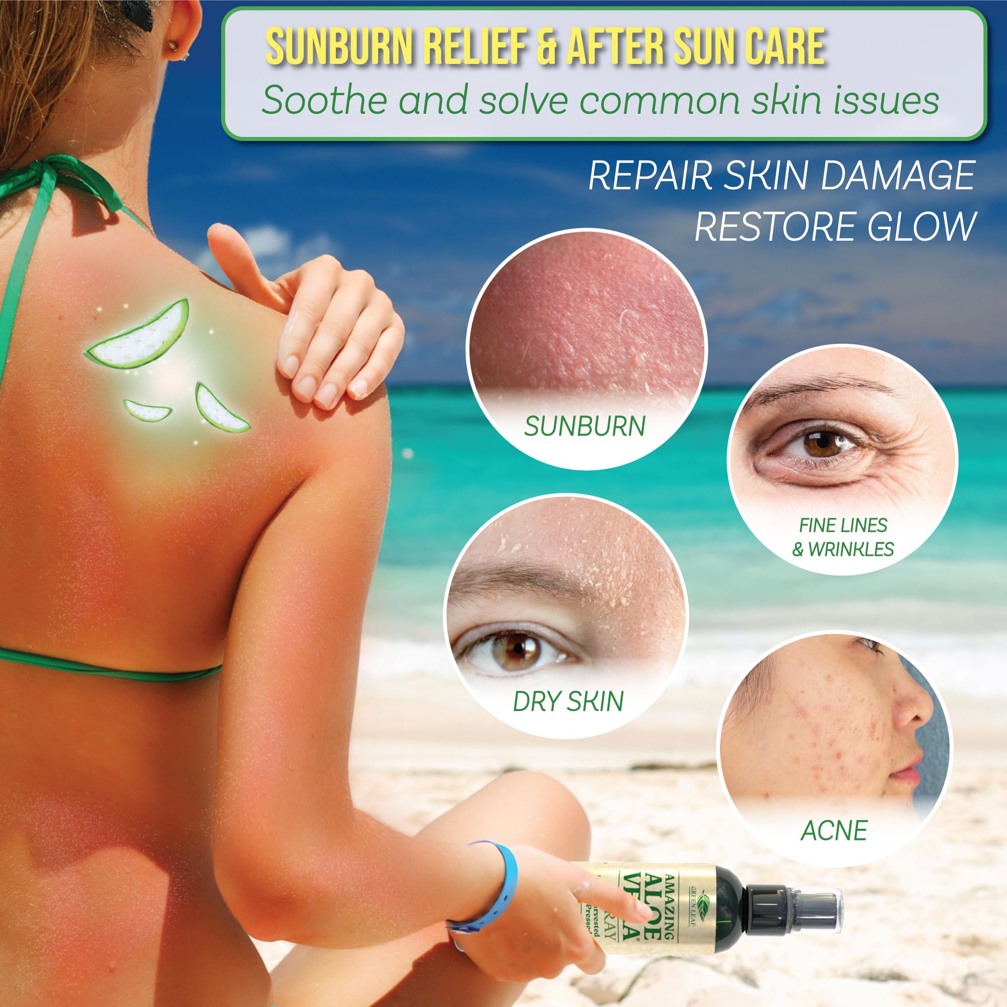 Green Leaf Naturals 99 percent cold pressed aloe vera spray