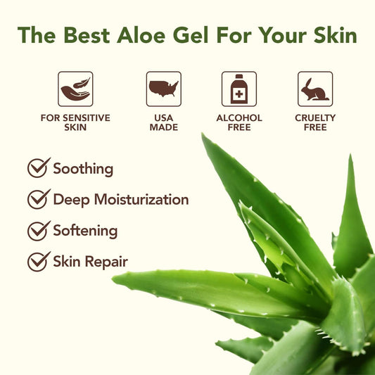 Green Leaf Naturals aloe vera gel bottle back label showing ingredients
