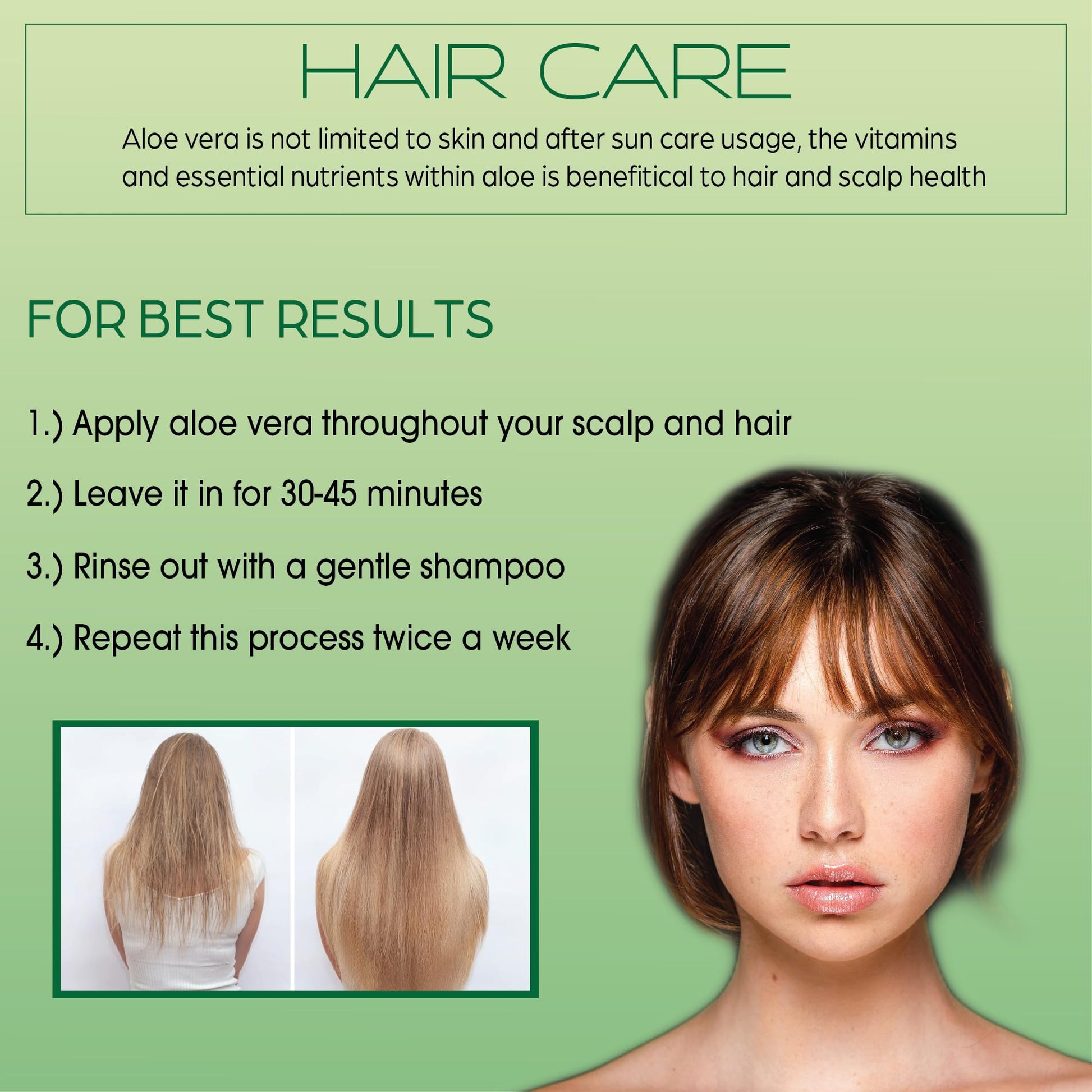 Green Leaf Naturals aloe vera gel for hair care application