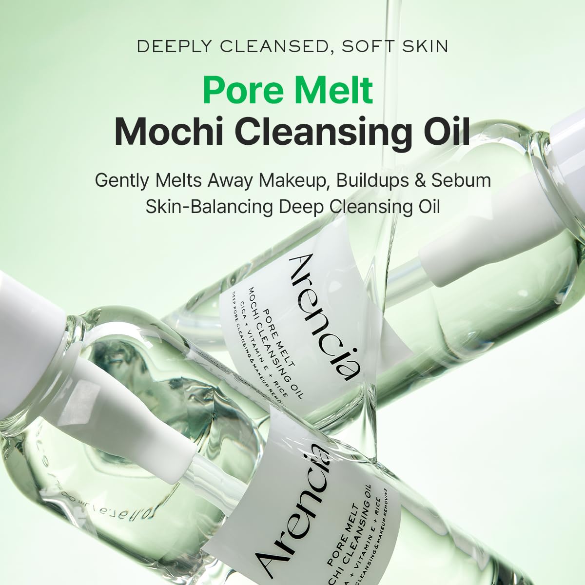 Arencia Pore Melt Mochi Cleansing Oil pump dispenser detail