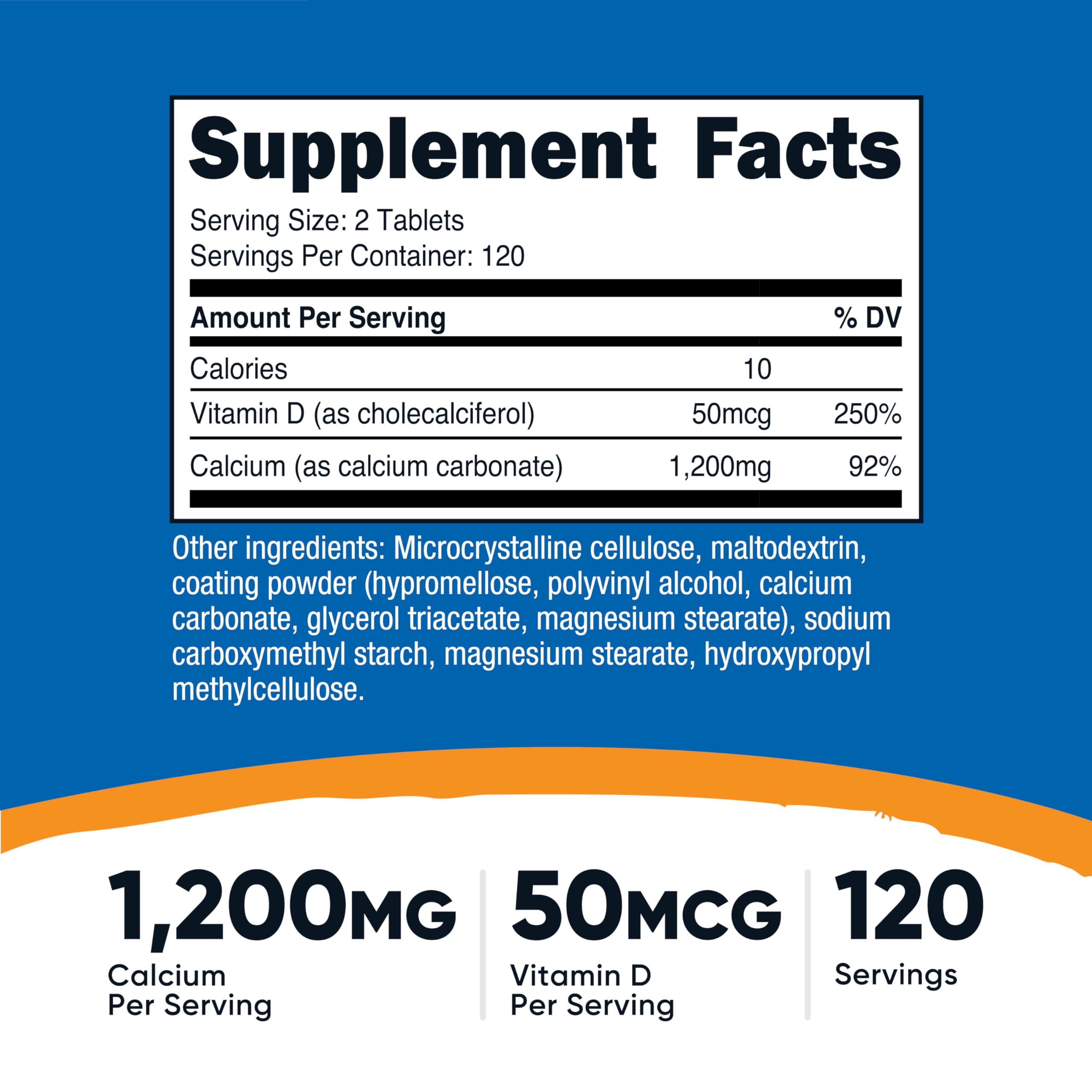 Nutricost Calcium with Vitamin D3 supplement label showing ingredients