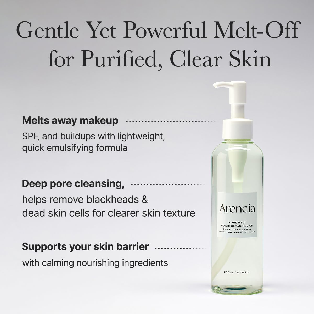 Applying Arencia Pore Melt Mochi Cleansing Oil to face
