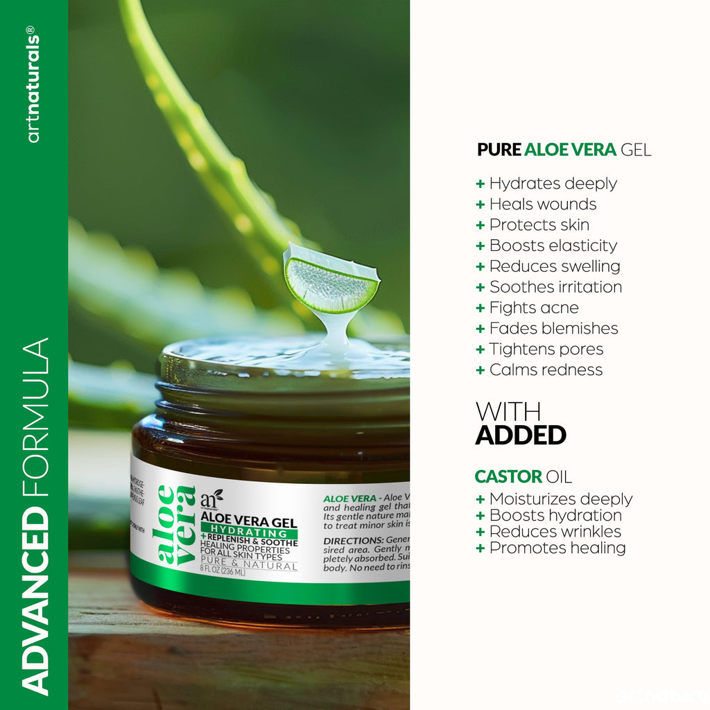Artnaturals aloe vera gel showing lightweight gel texture