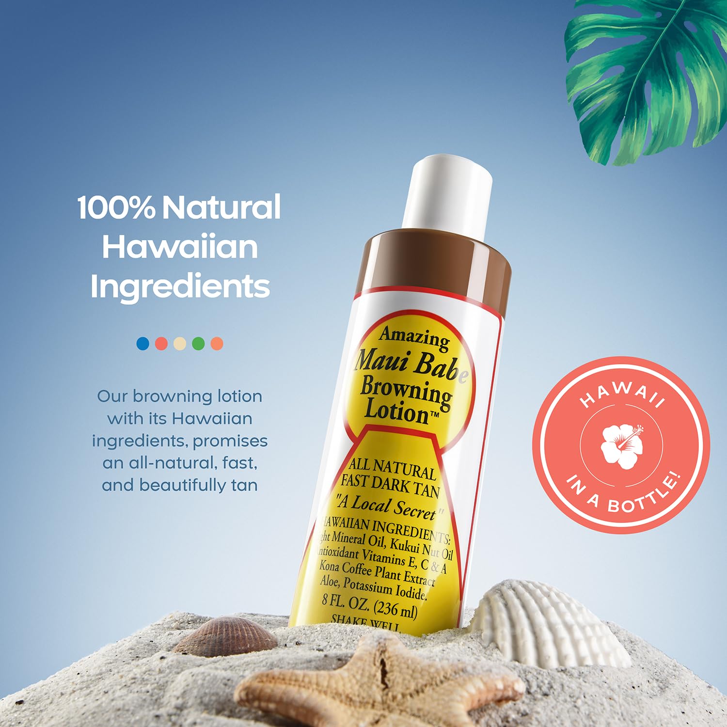 Maui Babe Browning Lotion 8 fluid ounce bottle front view