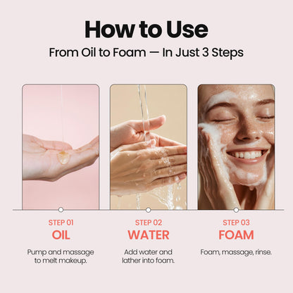 Texture of Maxclinic rose oil cleanser transforming into foam