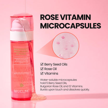 Maxclinic rose vitamin cleanser bottle on clean background