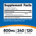 Nutricost Echinacea vegetarian capsules bottle label details