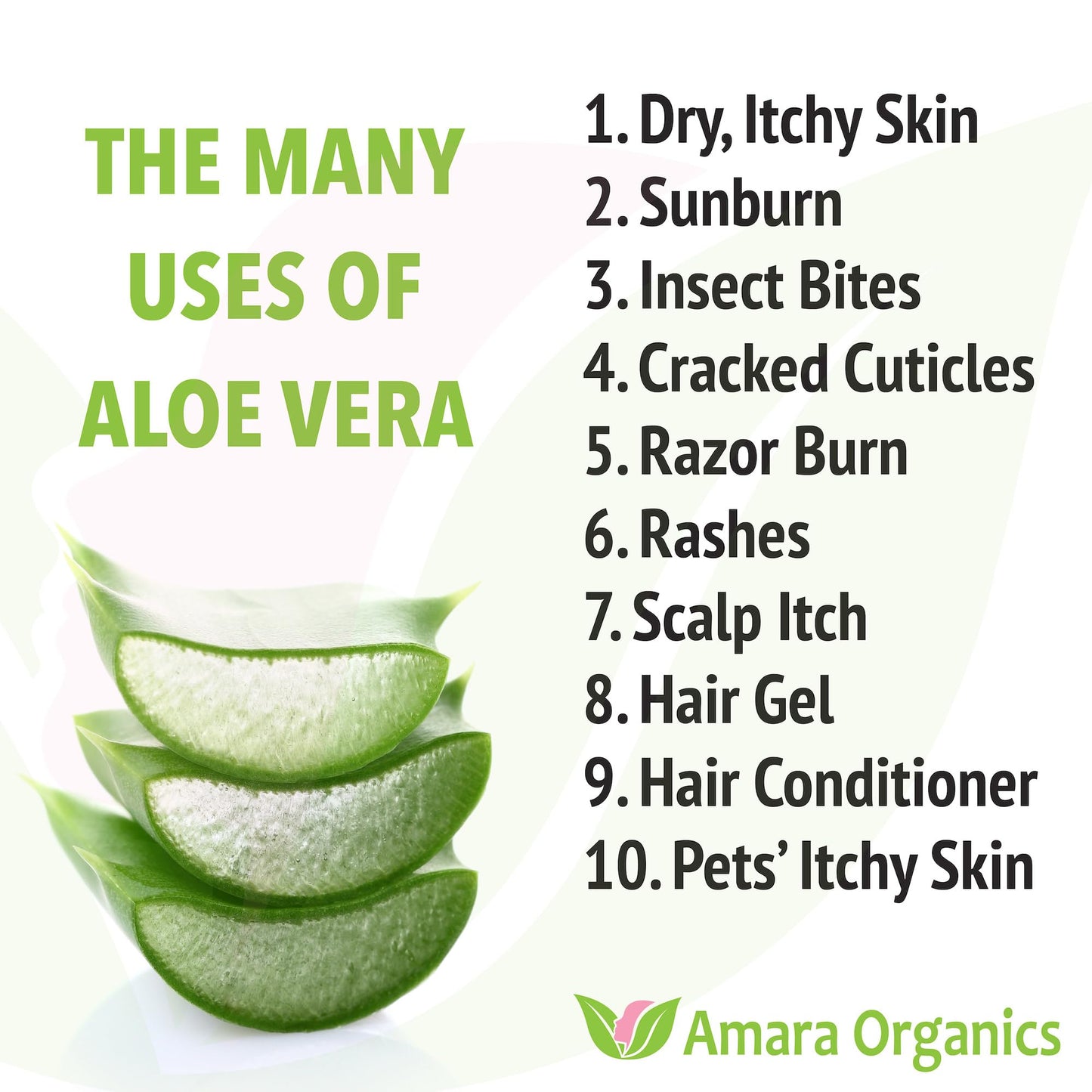 Amara Beauty aloe vera gel 12 fluid ounces bottle packaging