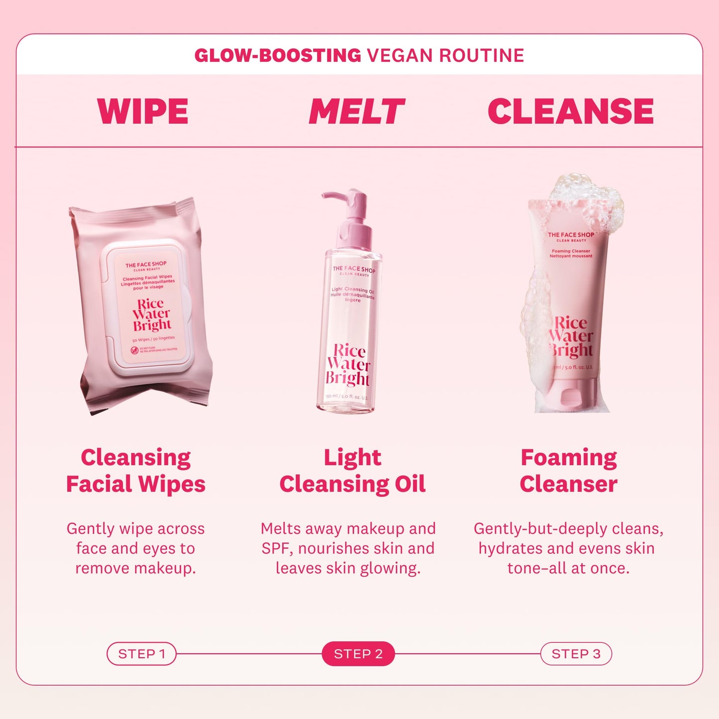 The Face Shop Rice Water Bright Light Cleansing Oil Korean skincare packaging
