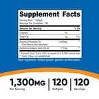 Nutricost cold pressed evening primrose oil supplement nutritional facts panel.
