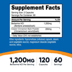 Nutricost Berberine Hcl supplement facts label